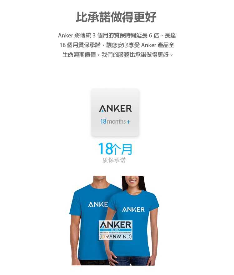 Anker PowerLine+Micro USB充電線(Android專用)-18個月保固